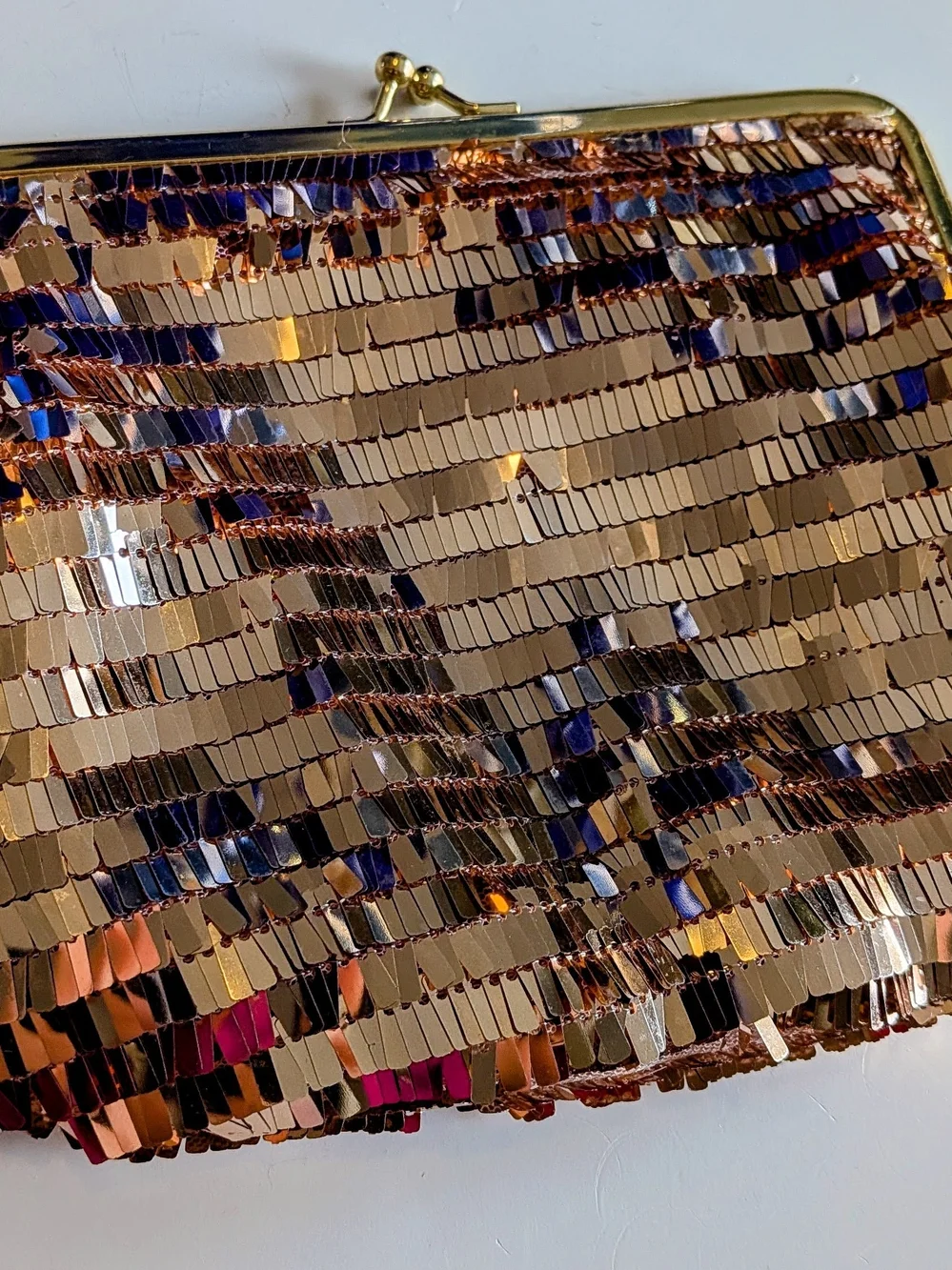 Sequined Gold Evening Clutch Purse